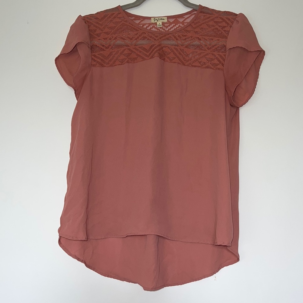 Small Lily White Blouse with Geometric Pattern